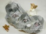 Weihnachtsband Angelo Silbergrau mit Draht 40mm