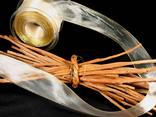 Organzaband Touch-Flor Creme mit Draht und Goldkante 40mm Organzaband Touch-Flor Creme mit Draht und Goldkante 40mm