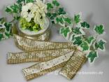 Motivband Country Flower Braun mit Draht 40mm Motivband Country Flower Braun mit Draht 40mm