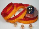 Streifenband Ravenna Rot mit Draht 40mm Streifenband Ravenna Rot mit Draht 40mm