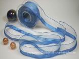 Organzaband Frühjahrsorganza Azurblau ohne Draht 40mm Organzaband Frühjahrsorganza Azurblau ohne Draht 40mm