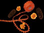 Bändchen Flowergirland Orange ohne Draht 15mm