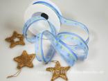 Blumenband Sky Hellblau mit Draht 25mm