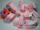 Weihnachtsband Barock Pink mit Draht 40mm Weihnachtsband Barock Pink mit Draht 40mm