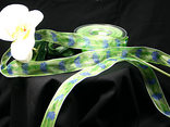 "Flower" mit Draht, Grün/Blau "Flower" mit Draht, Grün/Blau