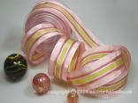 Streifenband Rimini Rosa mit Draht 40mm
