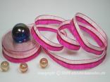 Streifenband Ravenna Rosa mit Draht 25mm Streifenband Ravenna Rosa mit Draht 25mm