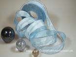 Uniband Silberkante Hellblau mit Draht 25mm