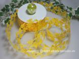 Blumenband Blätterranke Gelb ohne Draht 40mm
