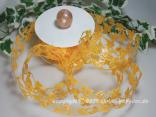 Blumenband Blätterranke Orange-Aprikot ohne Draht 40mm