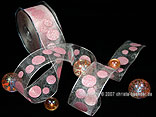Organzaband Bubbles Rosa mit Draht 40mm Organzaband Bubbles Rosa mit Draht 40mm