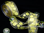 Organzaband Bubbles Gelb mit Draht 40mm Organzaband Bubbles Gelb mit Draht 40mm