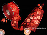 Organzaband Bubbles Rot mit Draht 40mm Organzaband Bubbles Rot mit Draht 40mm