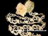Blumenband Mona Lisa Creme ohne Draht 45mm