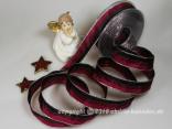Weihnachtsband Blockstreifen Pink mit Draht 25mm