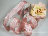 Uniband Silberkante Rosa mit Draht 40mm Uniband Silberkante Rosa mit Draht 40mm