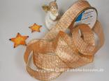 Weihnachtsband Hahnentritt Lachs Gold mit Draht 40mm Weihnachtsband Hahnentritt Lachs Gold mit Draht 40mm