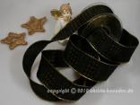 Weihnachtsband Hahnentritt Braun Gold mit Draht 40mm Weihnachtsband Hahnentritt Braun Gold mit Draht 40mm