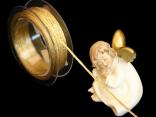 Satinbändchen Goldkante Honig ohne Draht 3mm