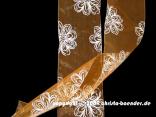 Organzaband Springflowers Orange mit Draht 150mm Organzaband Springflowers Orange mit Draht 150mm