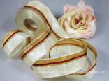 Streifenband Trilogie Creme mit Draht 40mm Streifenband Trilogie Creme mit Draht 40mm