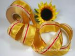 Streifenband Trilogie Goldgelb mit Draht 40mm Streifenband Trilogie Goldgelb mit Draht 40mm