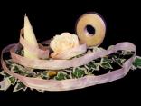 Streifenband Trilogie Rose mit Draht 25mm