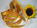 Streifenband Trilogie Goldgelb mit Draht 25mm