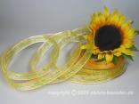 Blumenband Fantasia Hellorange mit Draht 15mm
