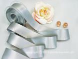Satinband Silbergrau ohne Draht 40mm Satinband Silbergrau ohne Draht 40mm