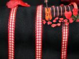 Karoband Landhauskarobändchen Rot ohne Draht 6mm