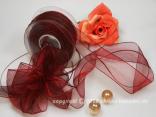 Organzaband Ziehband Bordeaux ohne Draht 40mm