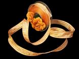 Landhauskaro Orange mit Draht 25mm Landhauskaro Orange mit Draht 25mm