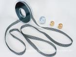Karobändchen Schwarz ohne Draht 10mm Karobändchen Schwarz ohne Draht 10mm