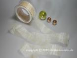 Organzaband Just Married Creme Lachs ohne Draht 40mm