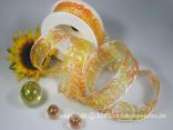 Geschenkband, Dekoband, Schleifenband Motivband Sunshine Gelb mit Draht 40mm