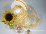 Geschenkband, Dekoband, Schleifenband Motivband Sunshine Gelb mit Draht 25mm