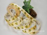 Motivband Ahornblatt Creme mit Draht 25mm