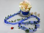 Blumengirlande Venezia Blau ohne Draht ca. 20mm Blumengirlande Venezia Blau ohne Draht ca. 20mm