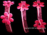Geschenkband, Dekoband, Schleifenband "Blumengirlande" 80mm, Pink