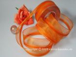 Streifenband Mailand Orange mit Draht 40mm