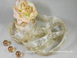 Motivband Spirit of Flower Creme mit Draht 40mm Motivband Spirit of Flower Creme mit Draht 40mm