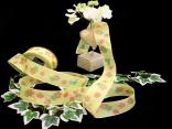 Blumenband Schmetterlingsblume Hellgelb mit Draht 40mm Blumenband Schmetterlingsblume Hellgelb mit Draht 40mm