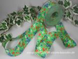Blumenband Little Flowers Grün ohne Draht 40mm
