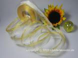 Streifenband Duett Gelb mit Draht 25mm Streifenband Duett Gelb mit Draht 25mm