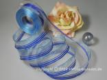 Streifenband Duett Blau mit Draht 25mm Streifenband Duett Blau mit Draht 25mm