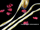 Karoband Manhattan-Organza Creme/Gelb mit Draht 15mm Karoband Manhattan-Organza Creme/Gelb mit Draht 15mm