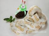 Motivband Hunny Bunny Creme mit Draht 40mm Motivband Hunny Bunny Creme mit Draht 40mm