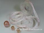 Karoband Manhattan Rosa mit Draht 15mm Karoband Manhattan Rosa mit Draht 15mm