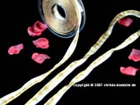 Karoband Manhattan-Organza Creme/Ocker mit Draht 15mm Karoband Manhattan-Organza Creme/Ocker mit Draht 15mm
